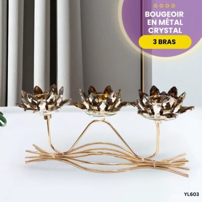 Bougeoir en métal Crystal YL603
