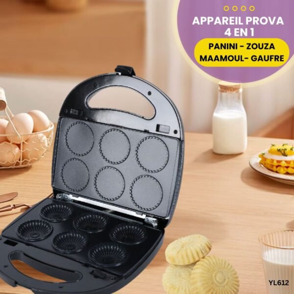 Appareil PROVA  4 en 1  Panini - Zouza - Maamoul - Gaufre YL612 – Image 3