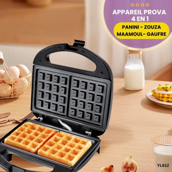 Appareil PROVA  4 en 1  Panini - Zouza - Maamoul - Gaufre YL612 – Image 5
