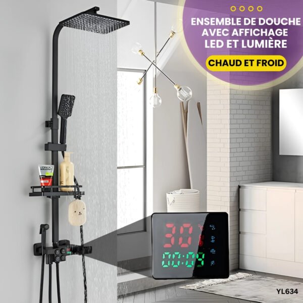 Ensemble de Douche avec Affichage LED et Lumière YL634 – Image 2
