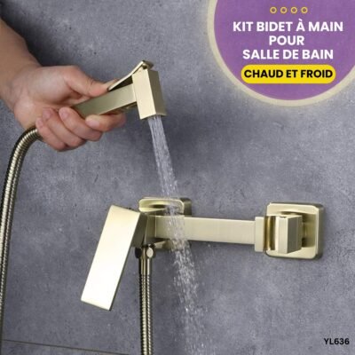 Kit Bidet à Main pour Salle de Bain YL636 - Doré