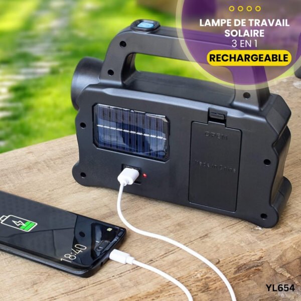 Lampe de Travail Solaire Rechargeable 3 en 1 YL654 – Image 4