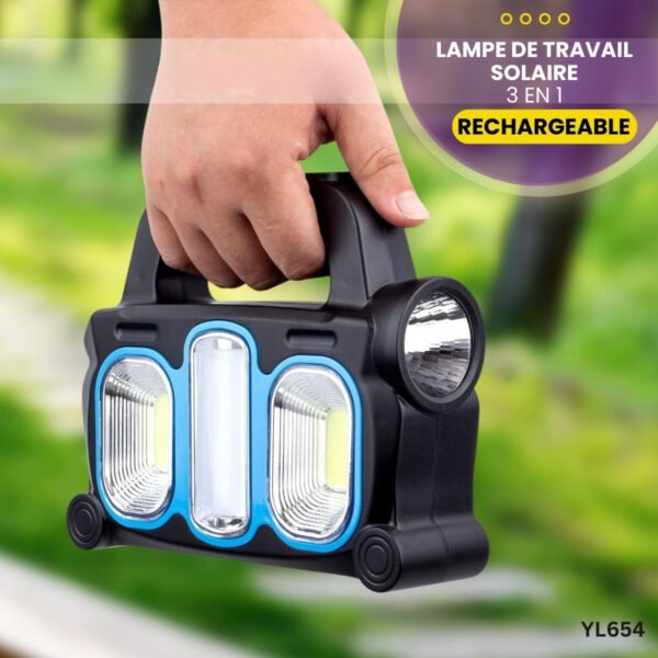 Lampe de Travail Solaire Rechargeable 3 en 1 YL654 – Image 2
