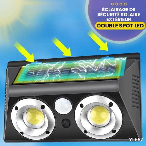 Éclairage de sécurité solaire extérieur à double spot LED YL657 – Image 5