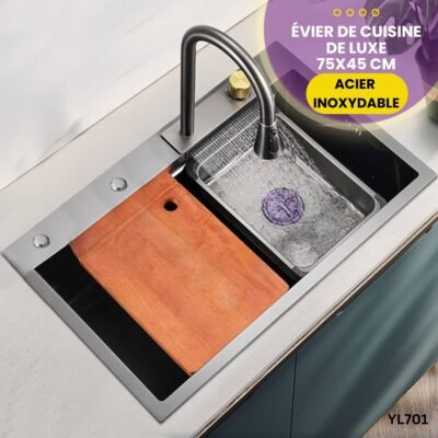 Évier de cuisine de luxe et design en cascade YL701