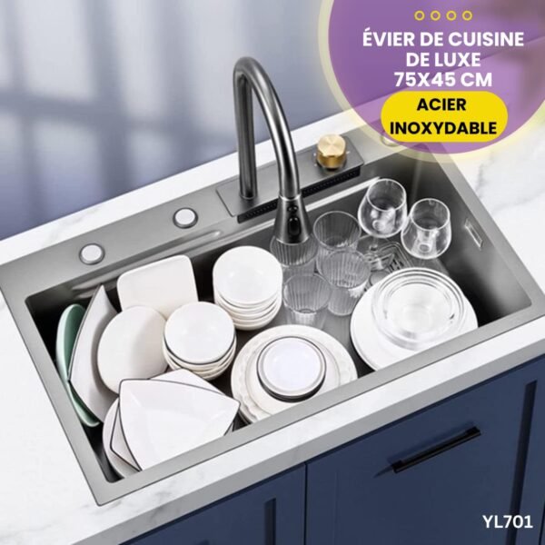 Évier de cuisine de luxe et design en cascade YL701 – Image 3