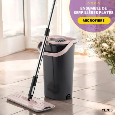 Ensemble de serpillères plates avec seau YL703