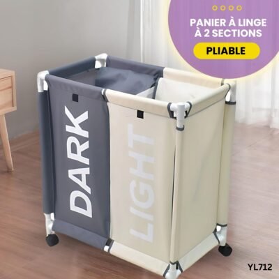 Panier à Linge Pliable à 2 Sections YL712