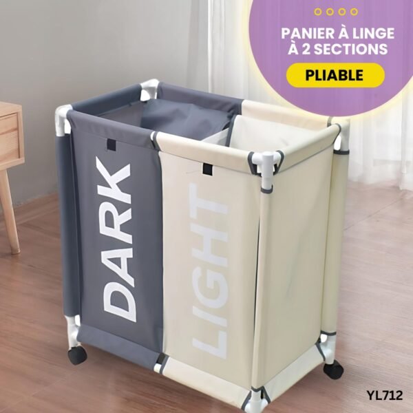 Panier à Linge Pliable à 2 Sections YL712
