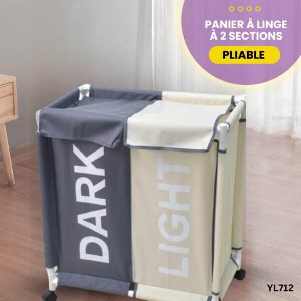 Panier à Linge Pliable à 2 Sections YL712 – Image 3
