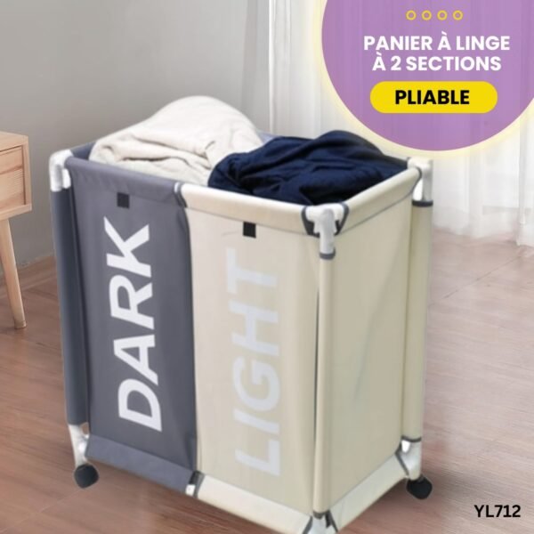 Panier à Linge Pliable à 2 Sections YL712 – Image 4