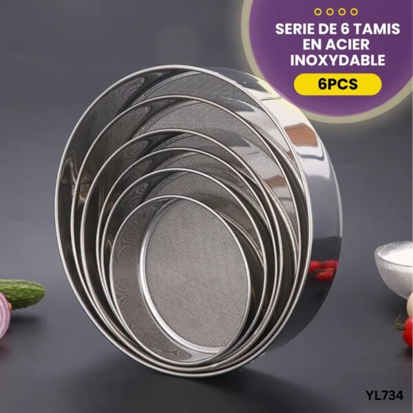 Serie de 6 Tamis en Acier Inoxydable YL734