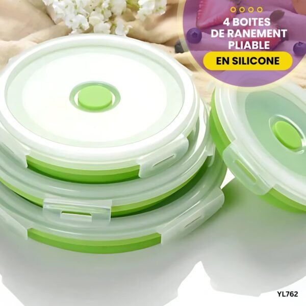 4 boites de rangement silicone,Pliable YL762 – Image 6