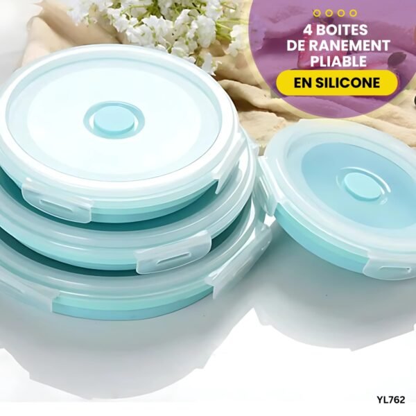 4 boites de rangement silicone,Pliable YL762 – Image 5