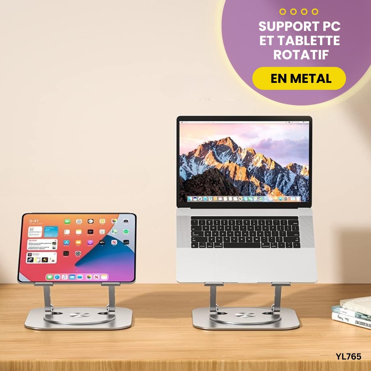 Support pc et tablette rotatif YL765