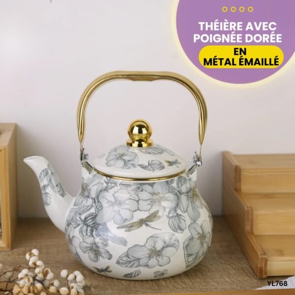 Théière avec poignée dorée YL768 – Image 3