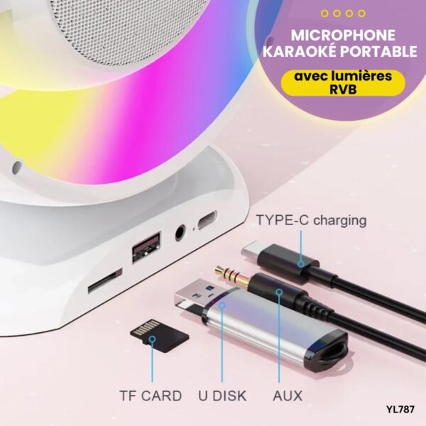 Microphone karaoké portable RVB YL787 – Image 3