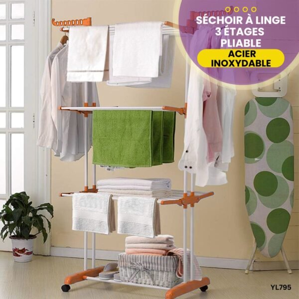 Séchoir à Linge en Acier Inoxydable YL795