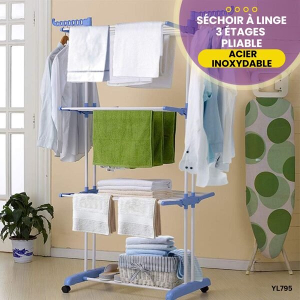 Séchoir à Linge en Acier Inoxydable YL795 – Image 3