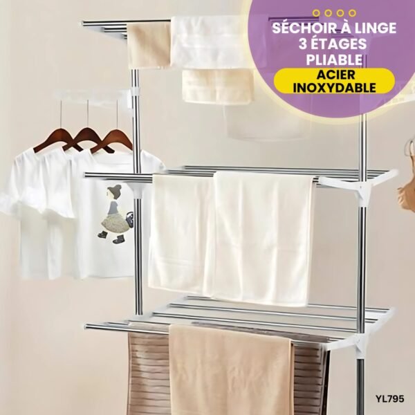 Séchoir à Linge en Acier Inoxydable YL795 – Image 4