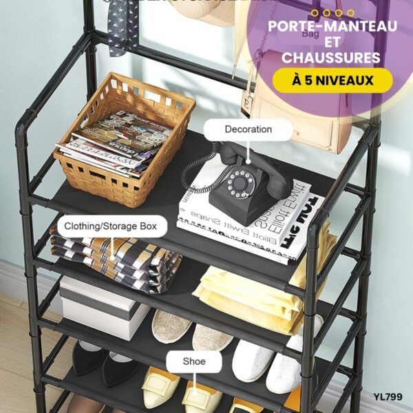 Porte-Manteau Chaussures 5 Niveaux YL799 – Image 3