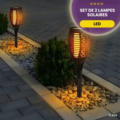 Set de 2 Lampes solaires de Jardin à LED YL805