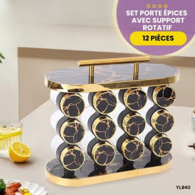 Set Porte Épices 12 Pcs Avec Support YL840