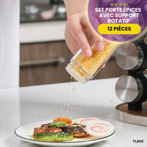 Set Porte Épices 12 Pcs Avec Support YL840 – Image 4