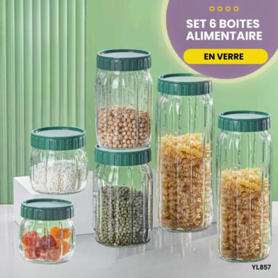 Set 6 boites alimentaire en verre YL857