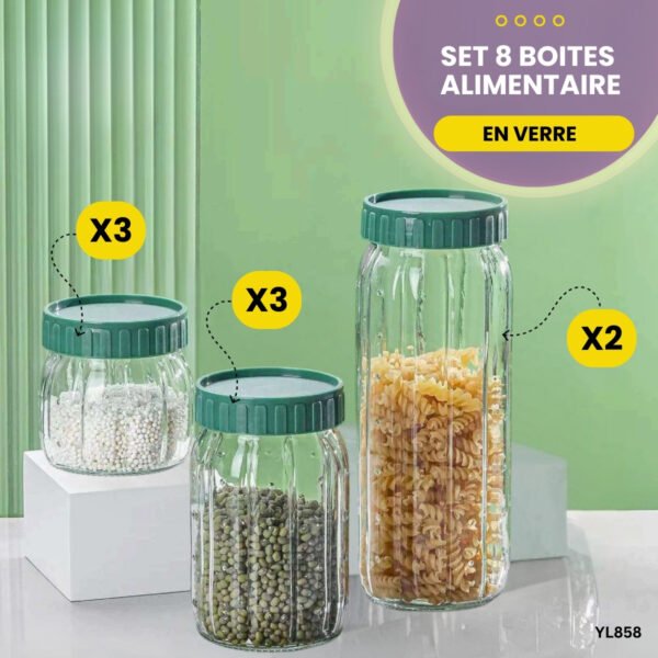 Set 8 boites alimentaire en verre YL858 – Image 3