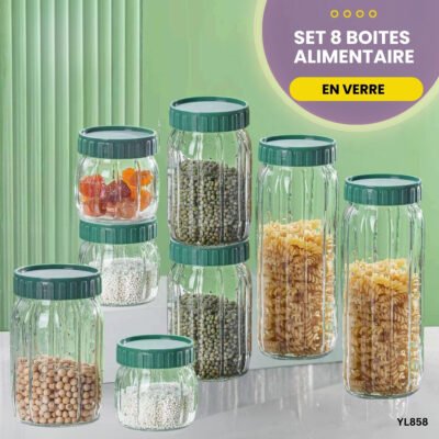 Set 8 boites alimentaire en verre YL858