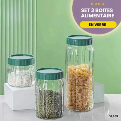 Set 3 boites alimentaire en verre YL859