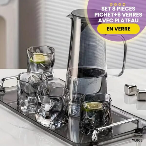 Ensemble Carafe et 6 Verres + Plateau YL863 – Image 4