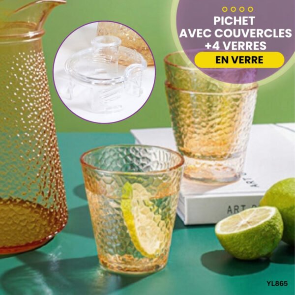 Pichet en verre + 4 verres YL865 – Image 3