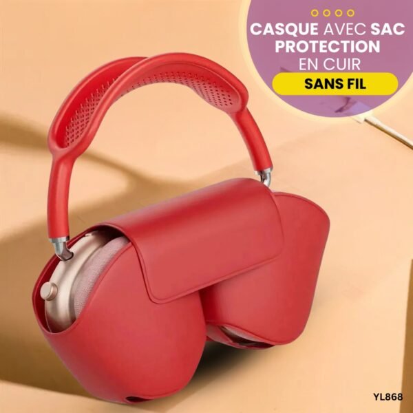 Casque sans fil avec sac en cuir YL868 – Image 3
