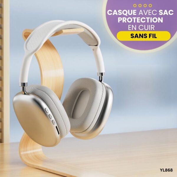 Casque sans fil avec sac en cuir YL868 – Image 5