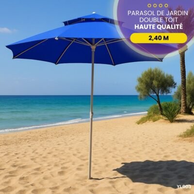 Parasol de jardin double toit 2,40 m YL903