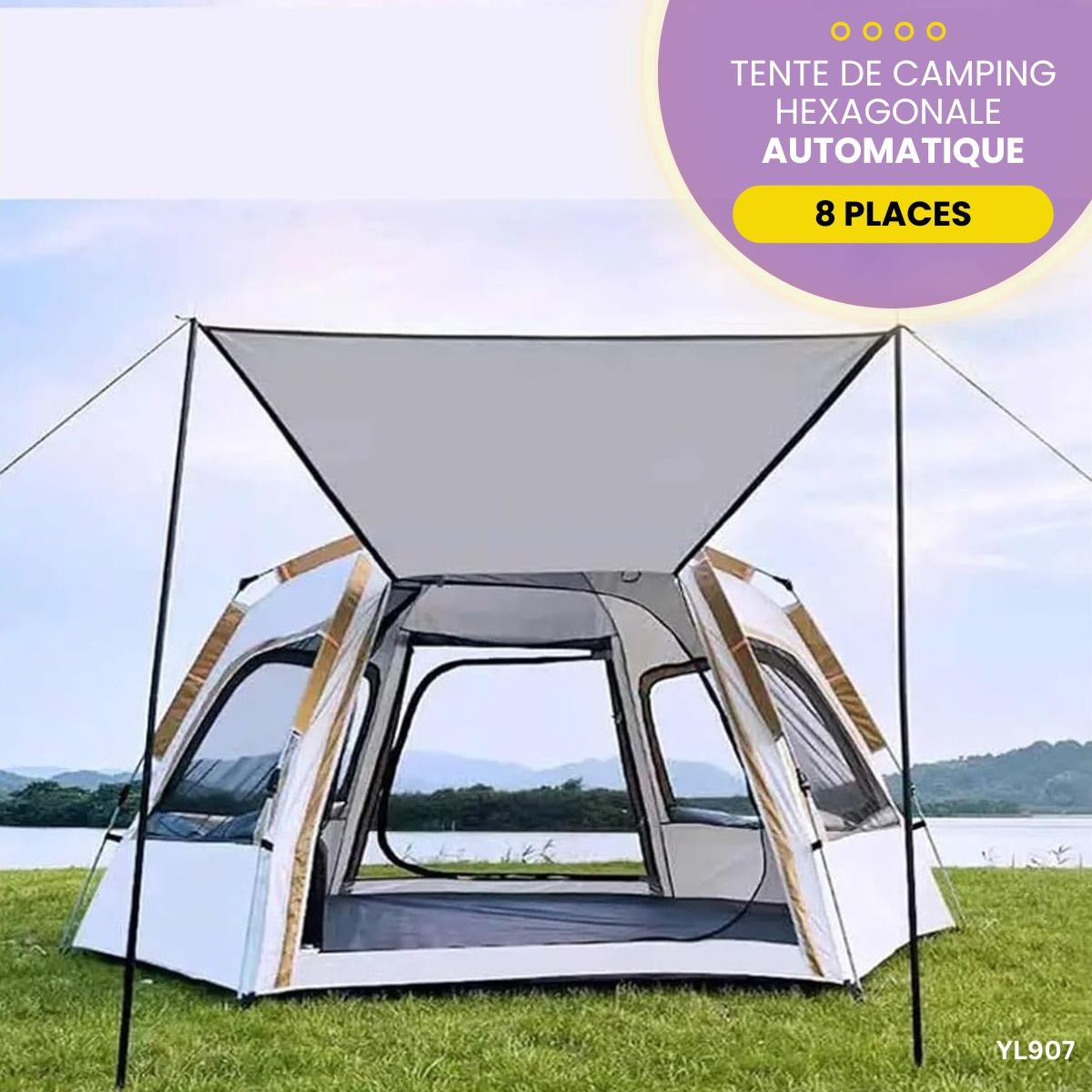 Tente Hexagonale 8 places Automatique YL907 – Image 3