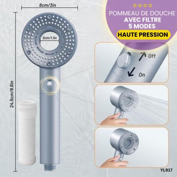 Pommeau de Douche avec Filtre YL917 – Image 3