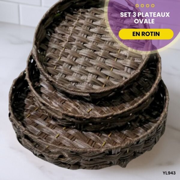 Set 3 plateaux ovale YL943