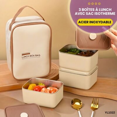 3 Boîtes à lunch avec sac isotherme YL1022