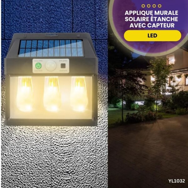 Applique murale solaire étanche avec capteur YL1032