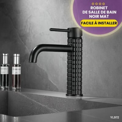 Robinet de salle de bain noir mat YL972