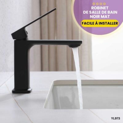 Robinet de salle de bain noir mat YL973