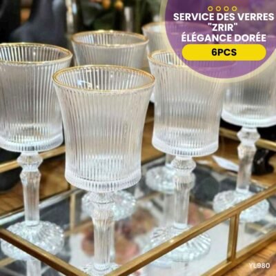 Service des 6 verres "Zrir" - Élégance Dorée YL980