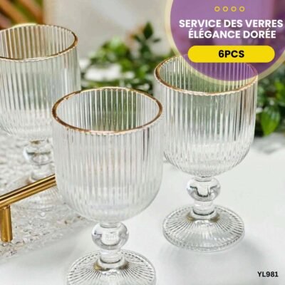 Service des 6 verres - Élégance Dorée YL981