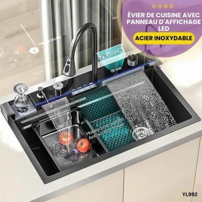 Évier de cuisine avec panneau d'affichage LED YL992