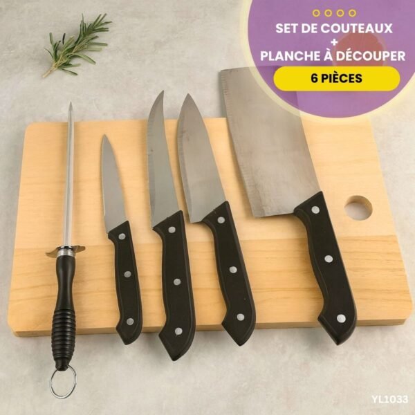 Set de Couteaux + Planche à Découper YL1033 – Image 2