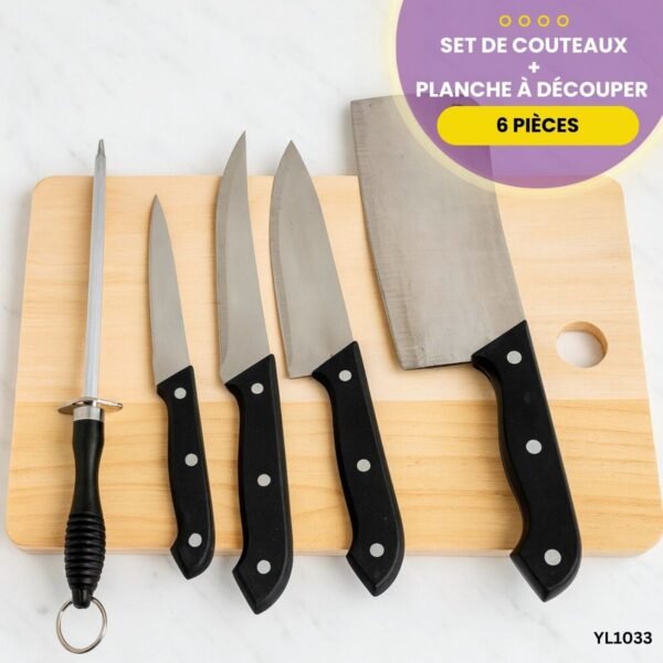 Set de Couteaux + Planche à Découper YL1033 – Image 3