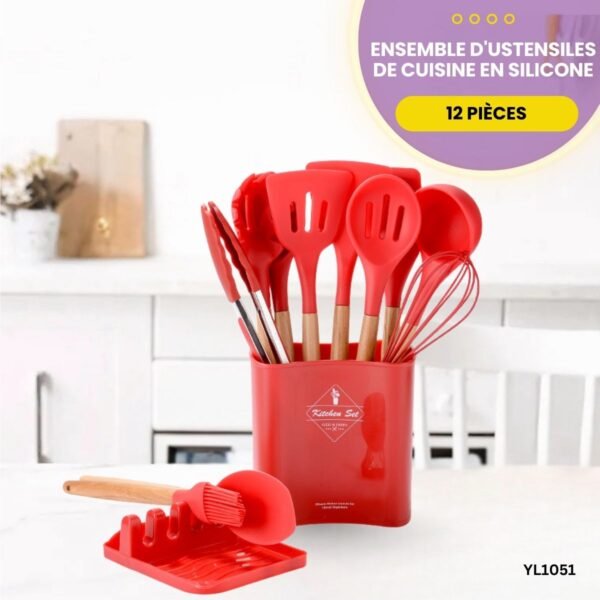 Ensemble d'ustensiles de cuisine en Silicone YL1051 – Image 6